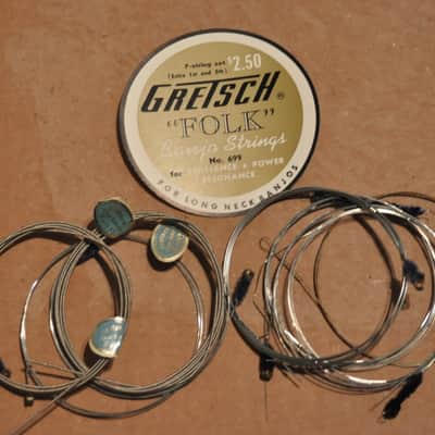 Gretsch 'Folk'Banjo strings set - 1950's "T" roof logo in original box image 6