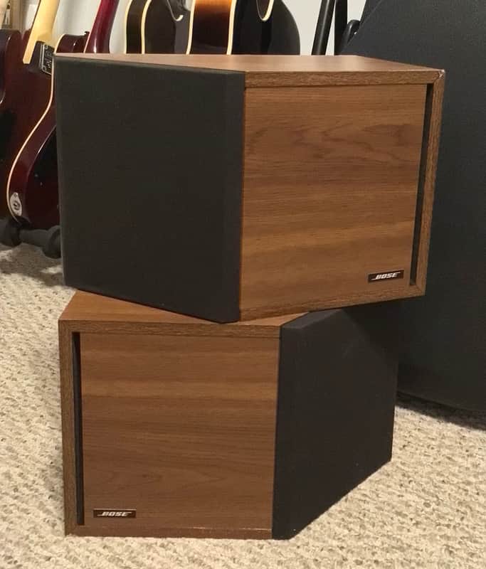 Vintage Bose 2.2 Left & Right Direct Reflecting Wood Angled