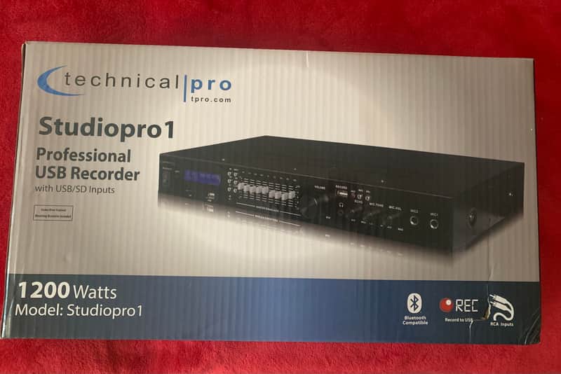 Technical Pro studio pro1 Professional USB Recorder with USB/SD Inputs w/Bluetooth image 1