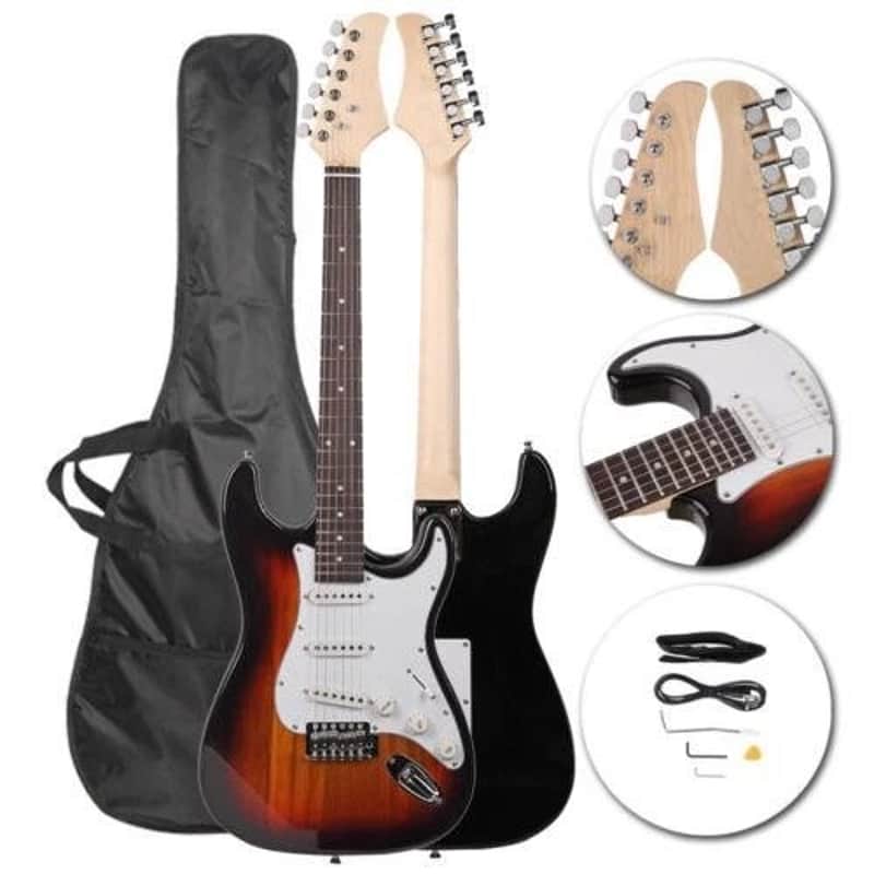 New Right-Handed GST Electric Guitar +Strap+Cord+Gigbag+Accessories Sunset image 1