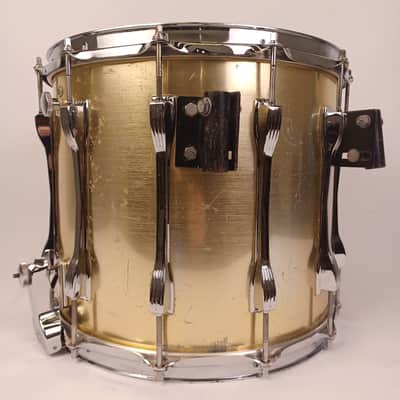 Ludwig 12x14" Brushed Gold Challenger ST Plus Snare Drum Vintage 1984 Marching image 4
