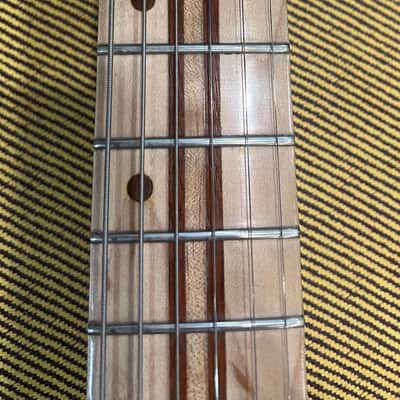 Wanderkauven Electric guitar - Transparent green burst finish with visible wood grain image 10