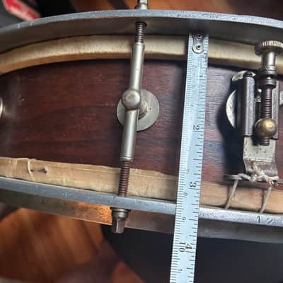 Vintage snare drum. 3.5x14.25 1900s - Mahogany image 16