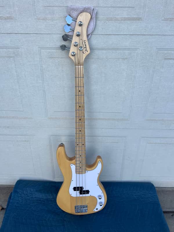 Glarry GP Electric Bass 2021 - Natural wood lacquer image 1