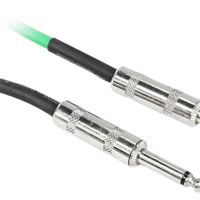 Rockville RCGT6.0G 6' 1/4'' TS to 1/4'' TS Guitar/Unbalanced Signal Cable-Green image 1