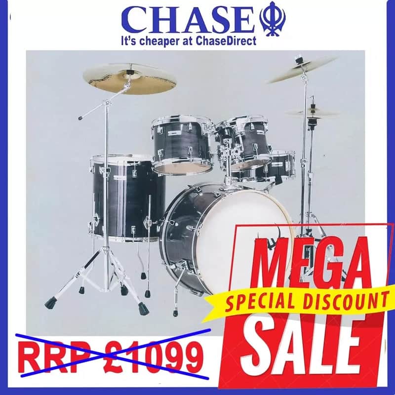 Drum Kit TAYE 5 Piece Pro X Grey Satin - 22" Bass Drums With Hardware Set - D14 image 1