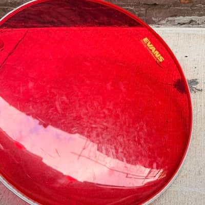 Evans Used Clear Drum Heads 16" Hydraulic Red, 12" Hydraulic Red, 12" Clear and 10" Clear Respectively image 15