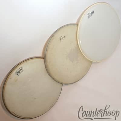 *Rogers 3x 14" Snare/Floor Tom Drum Heads Coated Batter All Weather Script+Big R image 1