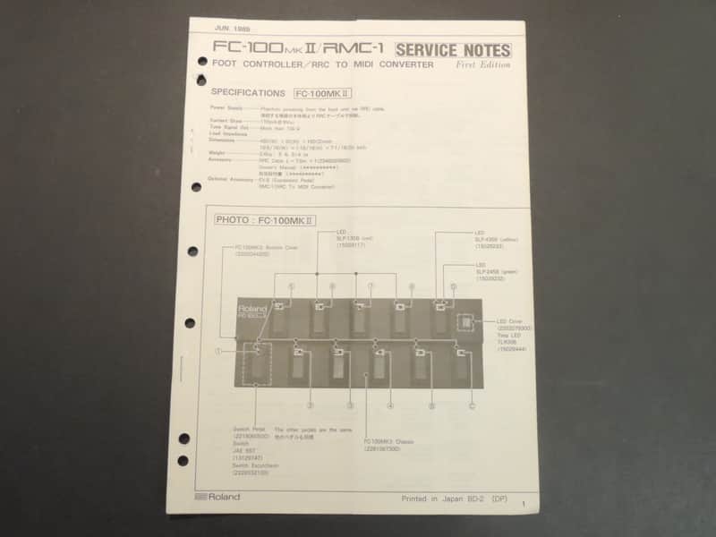 Roland FC-100 MKII / RMC-1 Service Manual image 1