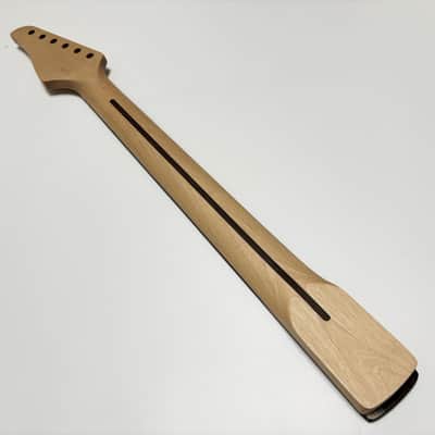 Strat Guitar Neck 22 Frets, 25.5'' Maple Wood Modern C Shape ST Guitar Necks with Radius 9.5'' Rosewood Fretboard Medium Jumbo Fret for Stratocaster Guitar Parts Replacement image 4