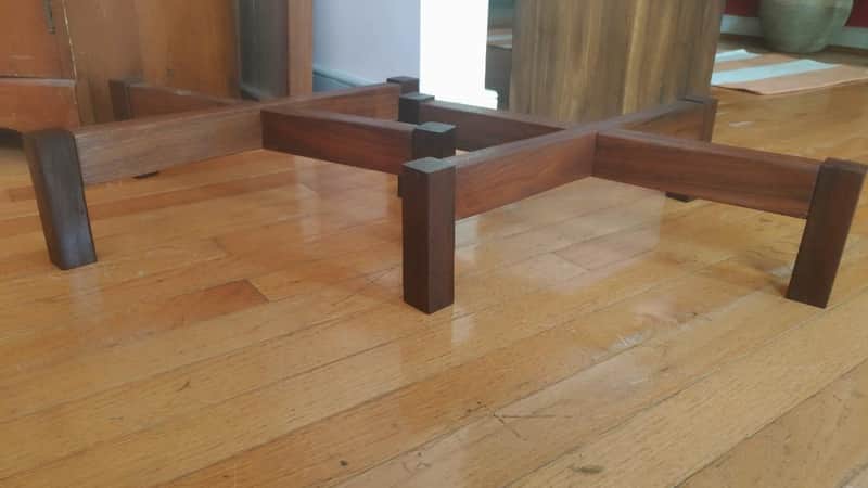 Raised solid walnut speaker stands image 1