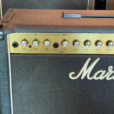 Vintage Marshall 5213 MOS-FET 100 Reverb Twin Guitar Combo Amp - 1986 Black - W/Footswitch image 4