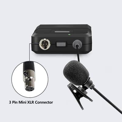 Lavalier Lapel Microphone with Mini XLR Jack, Hand-Free Clip-on Lapel Mic Compatible with Wireless Mic System UHF bodypacks Voice Amplifier image 3