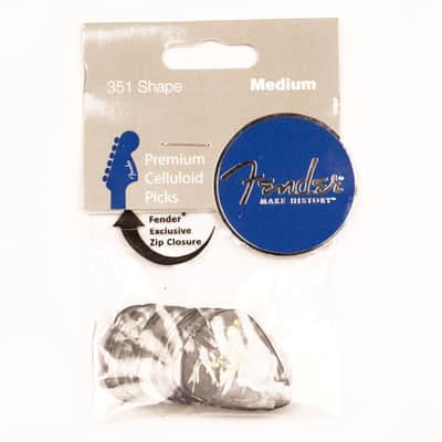 Genuine Fender® 351 Premium Picks, 12 pack, Black Moto Medium 198-0351-843 image 2