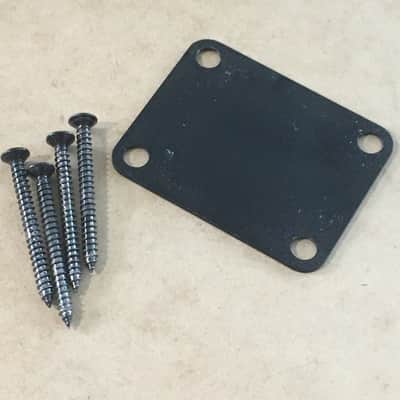 Vintage Fender Gotoh Japan Luthier Parts Neck Plate Black Plus 4 Mounting Screws image 2