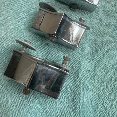 Fibes Lot of 3 Floor Tom Drum Leg Mount Bracket - 7/16” 70s - Chrome image 5