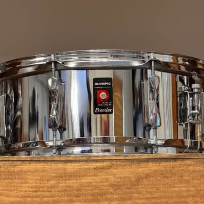 1960's Premier Olympic Chrome Over Steel Snare Drum 5x14 image 2