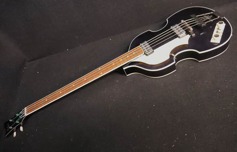 Hofner HCT-500/1L-BK Left Handed BLACK Contemporary Violin Beatle Bass with Tea Cups image 1