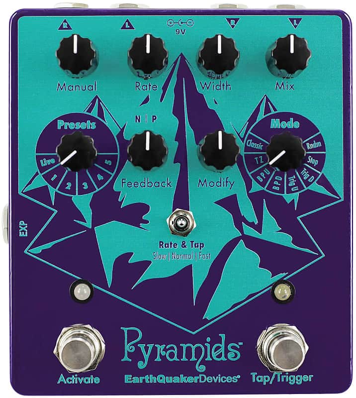 EarthQuaker Devices Pyramids Stereo Flanging Device 2018 - Present - Purple / Teal Print image 1