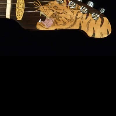 Blueberry Guitar Handmade Electric Guitar Tiger Motif 2022 - Hand Carved & Hand Made image 10