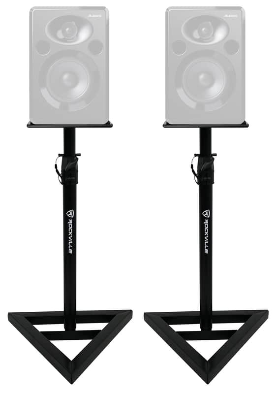 (2) Rockville Adjustable Studio Monitor Speaker Stands For Alesis Elevate 5 MKII image 1