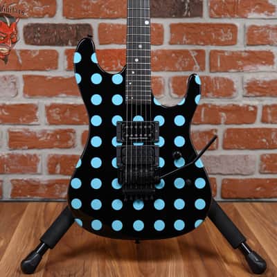 Kramer Original Collection NightSwan Black with Blue Polka Dot 2022 w/Gator Hardshell Case image 1