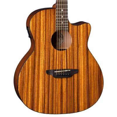 Luna Gypsy Exotic Zebrawood Acoustic/Electric Guitar - Gloss Natural image 3