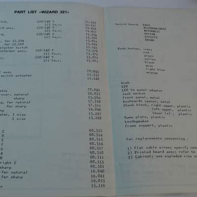 GEM Organ Schematics, models F10, H300, H400 H6000, H7000, Wizard 315, 321 1970s image 14