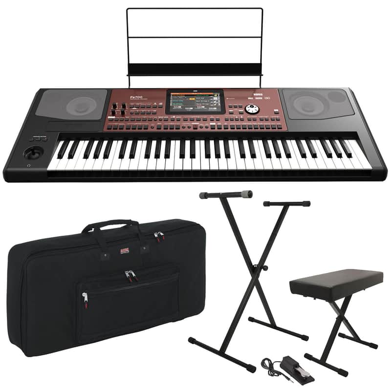 Korg PA700 Professional Arranger 61-Keyboard with Stand, Keyboard Bench and Gator Bag image 1