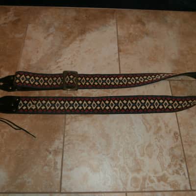 Vintage 1960's Ace-Style Guitar Strap! Metal Buckle! Red, White, and Blue! image 1