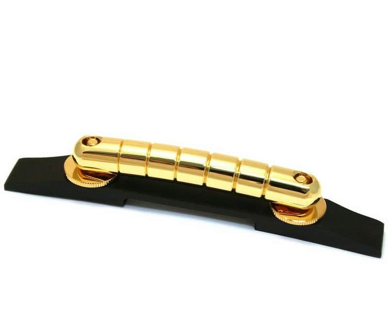 Genuine Gretsch Gold/Ebony Rocking Bar Floating Guitar Bridge Assembly image 1