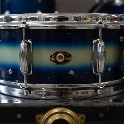 1960s Slingerland 5x14 Duco Blue & Silver Student Model Radio King Snare Drum image 1