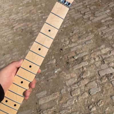 Banana head floyd rose nut stainless steel 22 frets Sickle head Maple guitar neck 25.5inch hole 10mm Lock nut Satin image 2
