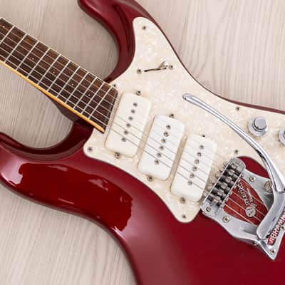 2004 Mosrite Eurorite 3 Pickup Non-Production Ventures-Style Guitar, Candy Apple Red w/ Case, Fillmore image 7