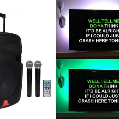 Rockville 15" Portable Karaoke Machine/System w/ (2) Wireless Microphones+LED's image 1
