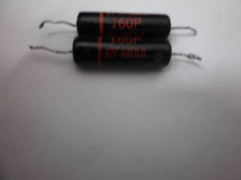 TWO (2)  Gibson 1960 Sprague Black Beauty .022 400V Capacitors image 1