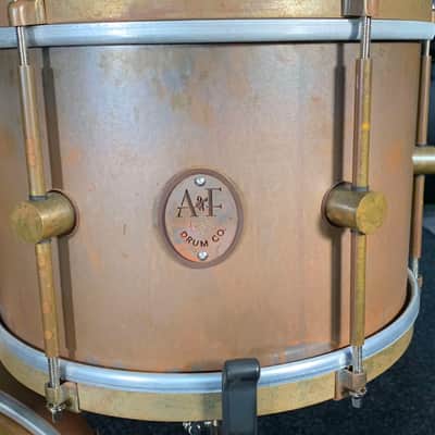 *WOW!* A&F Drum Co. 3-Piece 12/14/18 Royal Brass Bop Drum Kit Set with Wood Bass Drum Hoops image 3