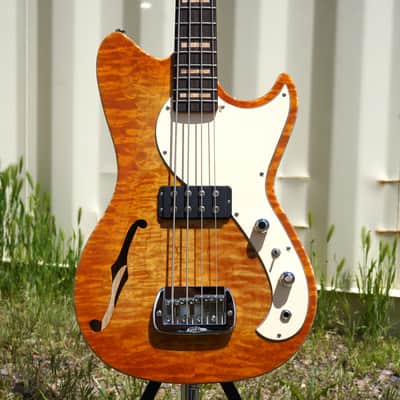 G&L USA Custom Shop Fallout Bass Semi-Hollow Honeyburst 30" Scale 4-String Electric Bass Guitar w/ Black Tolex Case (2025) image 6