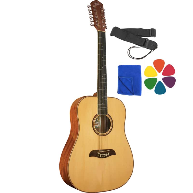 Oscar Schmidt OD312 12-String Dreadnought Acoustic Guitar with Strap and Picks image 1