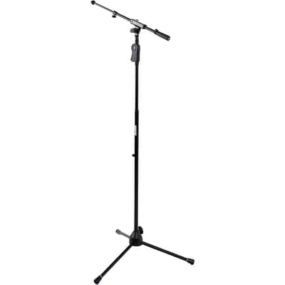 Shure Deluxe Tripod Mic Stand With Telescoping Boom and Pistol Grip One-Handed Clutch - Regular Black image 1