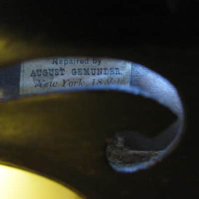 Violin Johannes Georgius Hellmer 1712 Prague w/August Gemunder 1884 Repair Label image 12
