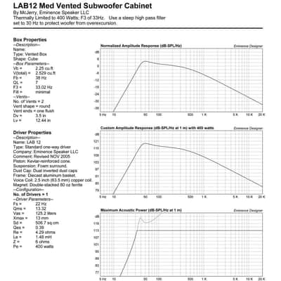2x Eminence LAB 12 Pro High Power 12" Subwoofer 800 Watts Car Audio Sub. 6-Ohm image 9