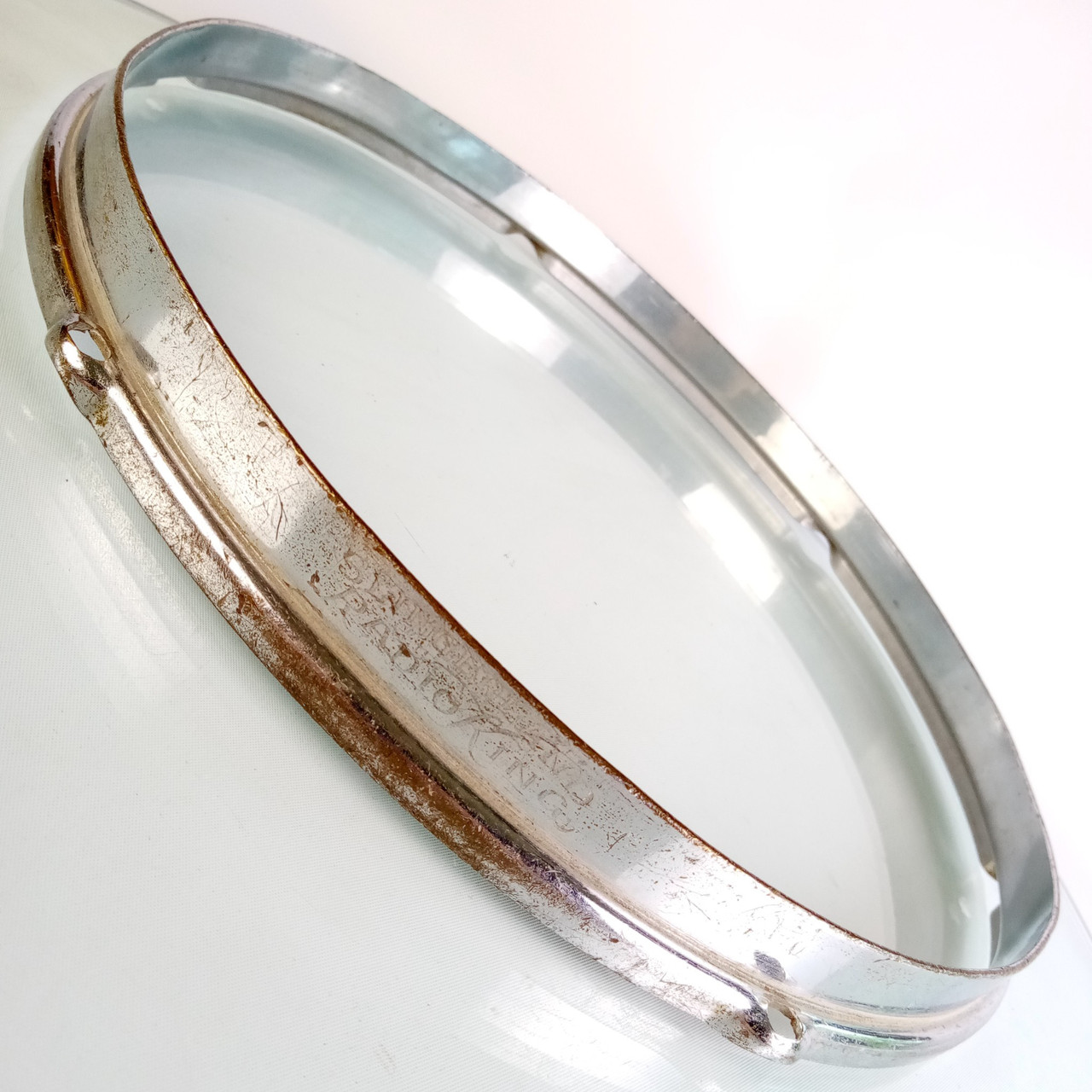 Slingerland 13"Chrome-BRASS Radio King-Engraved Tom Drum Rim/Hoop Double-Flange — main photograph