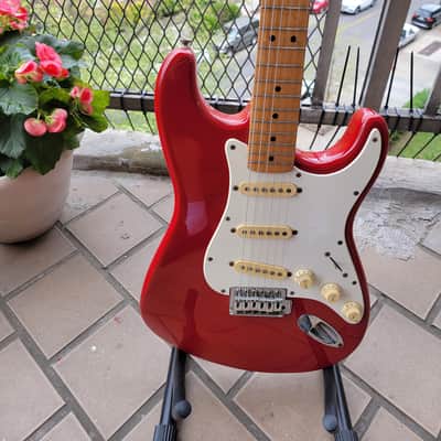 Fender Black logo Mexican stratocaster 1995 - Red image 1