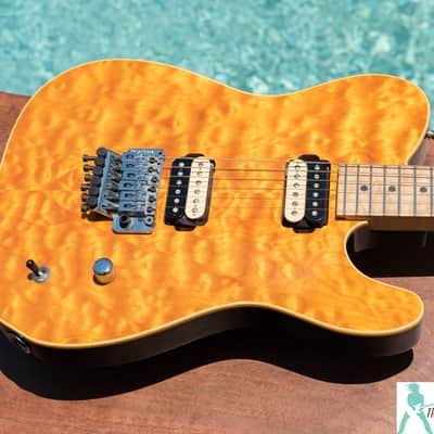Classic 1990 Fender Japan - Custom “Order Made” Telecaster Amber Finish- Monster Quilt Top - Seymour Duncan Slash Pickups image 1