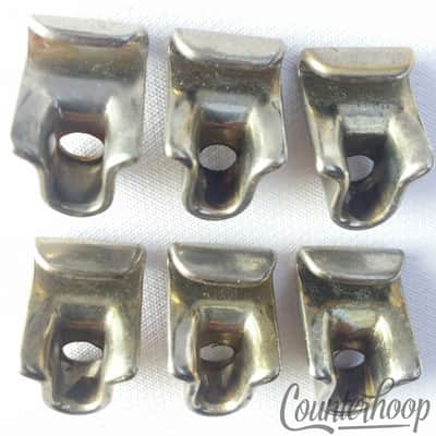 Leedy 6x Tension T-Rod Clips Single-Flange Rim Floor/Tom/Snare Drum Nickel USA image 2