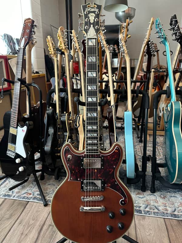 D'Angelico Deluxe Brighton - Matte Walnut with Tortoise Pickguard image 1
