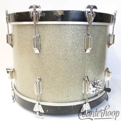 *Rogers 20x14"Cleveland Silver Sparkle"Top Hat"Bass Drum Holiday Vintage 60s USA image 5
