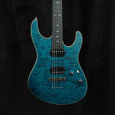 Suhr Custom Modern in Transparent Teal with Black Limba Body image 3