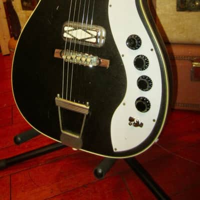 ~1964 Silvertone Model 1423 Jupiter Stratotone Faux Black Sparkle image 1